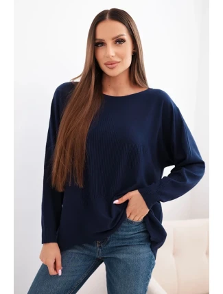 Dámský svetr s delším zadním dílem a embosovanou hvězdou granátový