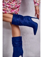 Dámské mačkané kozačky kozačky Modré Laguna Dámské mačkané kozačky kozačky Modré Laguna