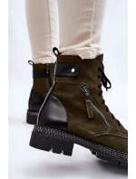 Semišové zateplené boty Laura Messi 2508 Zelená