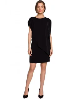 S262 Vrstvené šaty - černé