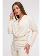 B292 Zavinovací mikina - vanilka