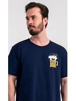 Pánská noční košile s krátkým rukávem Pivo Tmavě modrá - Vienetta Pánská noční košile s krátkým rukávem Pivo Tmavě modrá - Vienetta