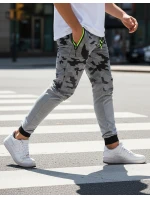 Pánské světle šedé kalhoty moro FashionStreet UX3625