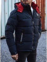 Pánská prošívaná zimní bunda s kapucí FashionStreet navy blue TX4929