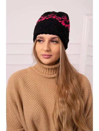 Dámská čepice Kira K374 black+pink Dámská čepice Kira K374 black+pink