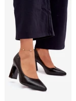 Dámské lodičky na širokém podpatku Vinceza – černé Dámské lodičky na širokém podpatku Vinceza – černé