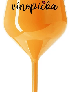VÍNOPIČKA - oranžová nerozbitná sklenice na víno 470 ml