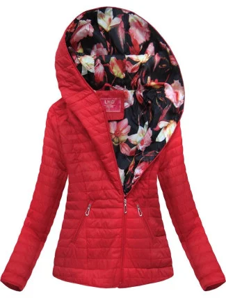 Červená bunda s asymetrickým zipem (DL015) Červená bunda s asymetrickým zipem (DL015)