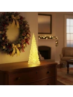 DEKORATIVNÍ VÁNOČNÍ STROMEK TRANSPARENTNÍ LED TEPLÁ BÍLÁ 27CM