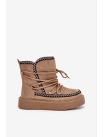 Dámské Sněhule S Výšivkou Na Platformě Hnědé Naleris