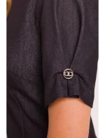 M842 Džínové šaty se záhyby - grafitové M842 Džínové šaty se záhyby - grafitové