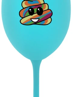 DUHOVÉ VESELÉ EE - tyrkysový pohár na víno 350 ml