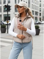 Dámská prošívaná vesta TREOS světle šedá FashionStreet TY4217
