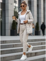 Dámská prošívaná přechodná bunda s kapucí světle šedá FashionStreet TY5610