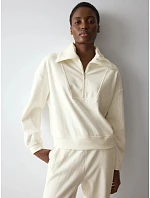 Svetr Velour Rib Sweater krémový Silk White - TRIUMPH Svetr Velour Rib Sweater krémový Silk White - TRIUMPH