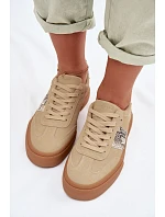 Dámské tenisky s hadí kůží Big Star TT274298 Béžové
