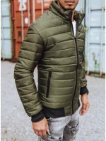 Pánská přechodná prošívaná zelená bunda FashionStreet TX3408z