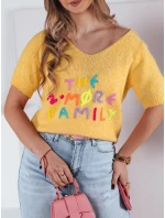 Dámský svetr FATEL žlutý FashionStreet MY2318 Dámský svetr FATEL žlutý FashionStreet MY2318