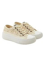 Lee Cooper dámské sportovní boty beige platform lace-up dámské