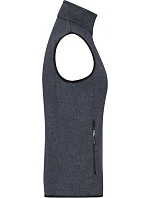 Daiber JN 773 Dámská pletená fleecová vesta se stojáčkem 02.0773 dark grey melange/silver