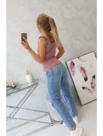 Tmavě růžová nařasená halenka bez ramínek