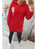 Mikina s kapucí a nášivkami červená Mikina s kapucí a nášivkami červená