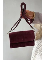 Kožená Kabelka Z Přírodního Semiše Bordó Mirine