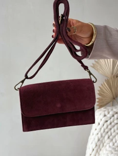 Kožená Kabelka Z Přírodního Semiše Bordó Mirine