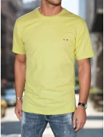 Pánské tričko s výšivkou žluté FashionStreet RX5636