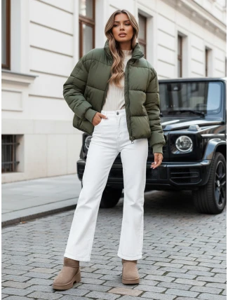 Dámská krátká zimní prošívaná bunda VIBEGIRL zelená FashionStreet TY4946