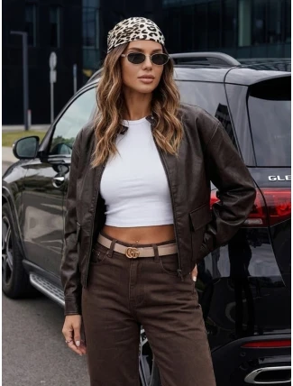 FashionStreet hnědá dámská kožená bunda ramones TY5220