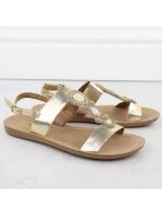 Dámské ploché sandály se zlatou ozdobou Filippo DS6882