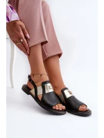 Zazoo 40385 Dámské Kožené Sandály Černé