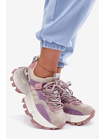 Kožené semišové dámské tenisky GOE TT2N4026 fialové