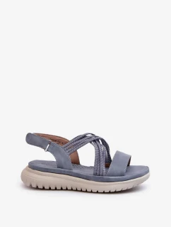 Lehké, pohodlné dámské sandály na suchý zip, modrá, Ceclea