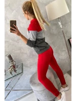 Barevná pruhovaná sada červená+šedá Barevná pruhovaná sada červená+šedá