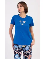 Dámské pyžamo kapri Květy Dámské pyžamo kapri Květy
