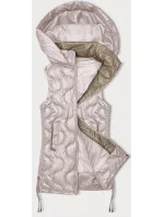 Perleťově růžová dámská vesta s ozdobným prošíváním S'West (B8337-51)