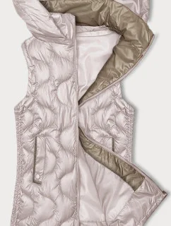 Perleťově růžová dámská vesta s ozdobným prošíváním S'West (B8337-51)