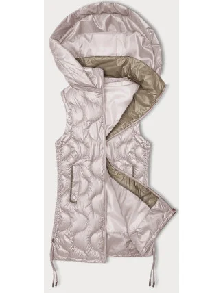 Perleťově růžová dámská vesta s ozdobným prošíváním S'West (B8337-51)