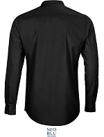 NEOBLU Bart Men Popelínová košile s dl. rukávem a mao límcem 24.3792 deep black NEOBLU Bart Men Popelínová košile s dl. rukávem a mao límcem 24.3792 deep black