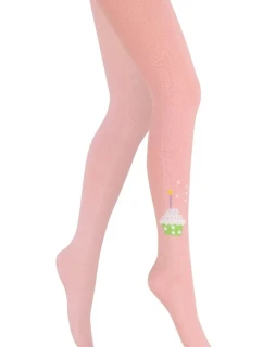 Vzorované punčocháče 6-11 let dívky RŮŽOVÉ 128/134