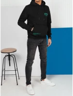 Pánská mikina s kapucí černá FashionStreet BX5685 Pánská mikina s kapucí černá FashionStreet BX5685