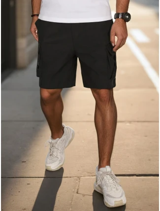 Pánské látkové bojové šortky černé FashionStreet SX2503