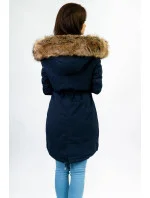 Tmavě modrá dámská zimní bunda parka s odepínací podšívkou a kapucí (7626) Tmavě modrá dámská zimní bunda parka s odepínací podšívkou a kapucí (7626)
