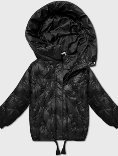 Černá prošívaná oversize bunda s kapucí Minority (M2-6510-1)