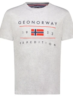 Geografické Norsko Jezolo DB 254 M SY9738H/GN-Síťované šedé tričko