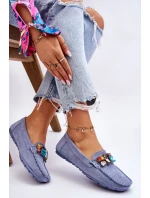 Dámské semišové mokasíny s krystaly Modre Lucille