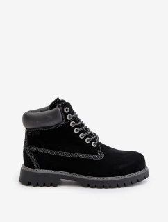 Semišové Zateplené Trekingové Boty Pánské Big Star OO174138 HI-POLY SYSTEM Černé