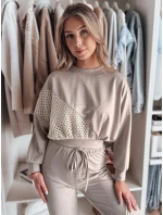 Dámská mikina oversize butterscotch ELEGRA mocha FashionStreet RY2796